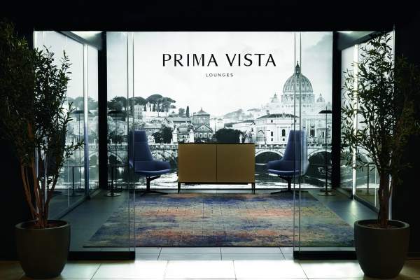 Arper for the Prima Vista Lounge Portus at Fiumicino Airport in Rome