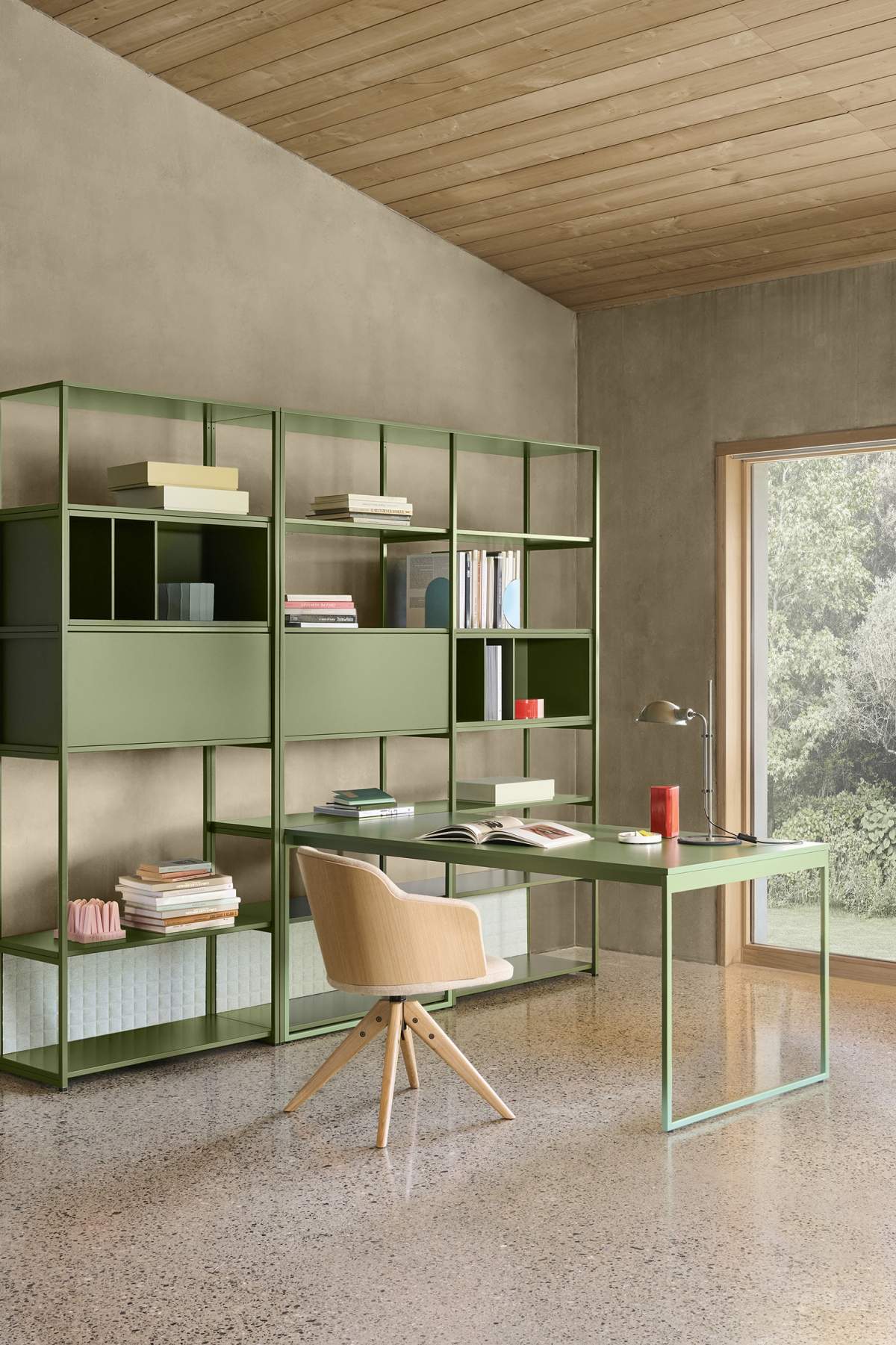 Line bookcase system, design Elisa Ossino