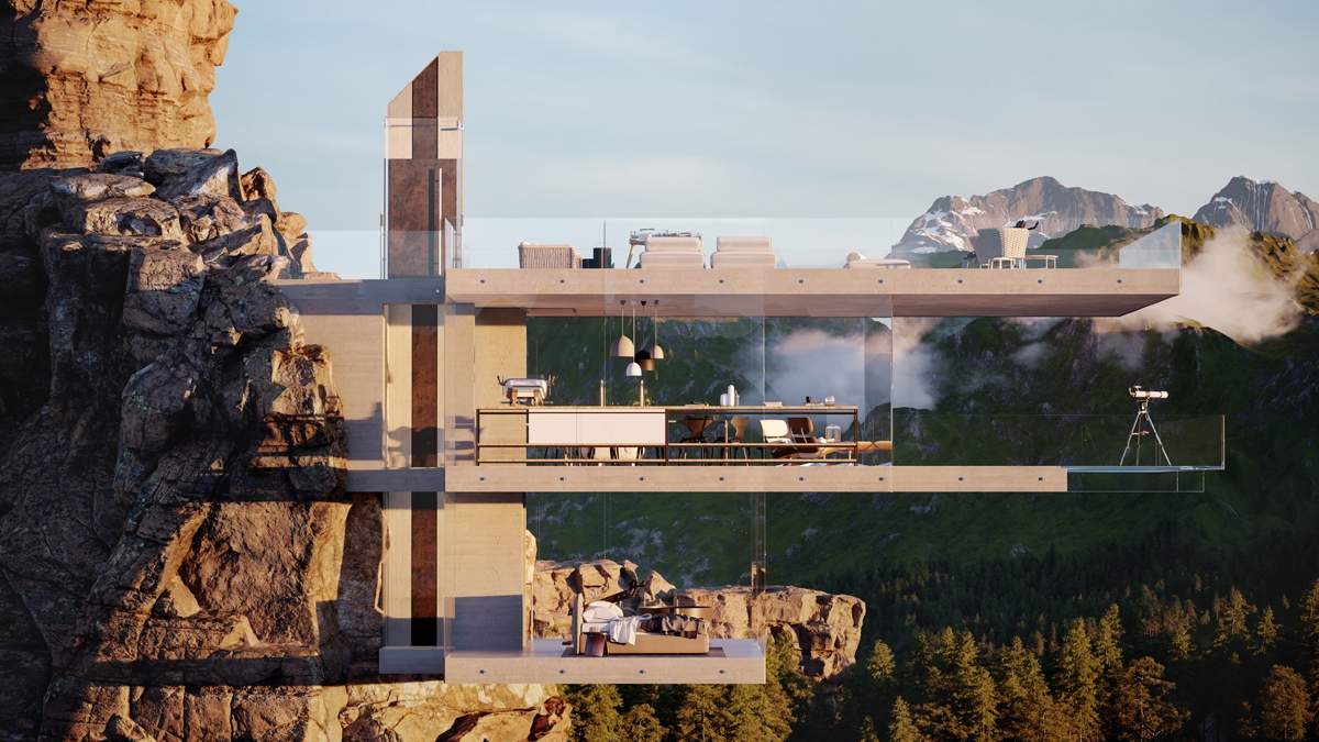 Le Monêtier-les-Bains, Casa sulla roccia, Francia - project by Adriano Design